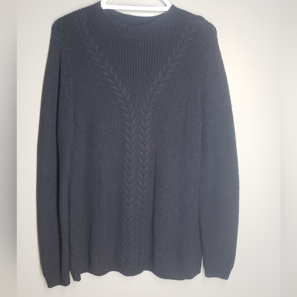 Talbots Pullover Sweater Womens Size XL Black Nylon Lambs Wool 2019 CN1824